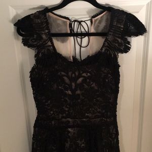 Anthropologie Exquisite Black Lace Cocktail Dress